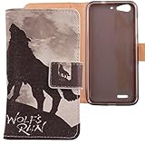 Lankashi Pattern Wallet Design Flip PU Leather Cover Skin Protection Case for ZTE Blade V6 5' L6 D6 E503 (Wolf Howl)