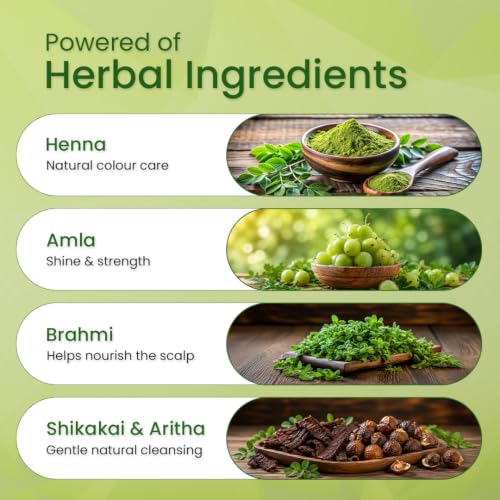 Image of Mehandi /Henna Powder For Deep Conditioning, Root Touch Up, Control Hair Fall & Repairs Damaged Hair With Amla, Shikakai & Brahmi Powder - 500g