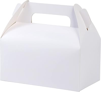 UnicoPak 30 Pack White Gable Treat Boxes, Party Favor Boxes, Gift Boxes for Kids, for Snacks, Candy, Toys, Birthday Party,...