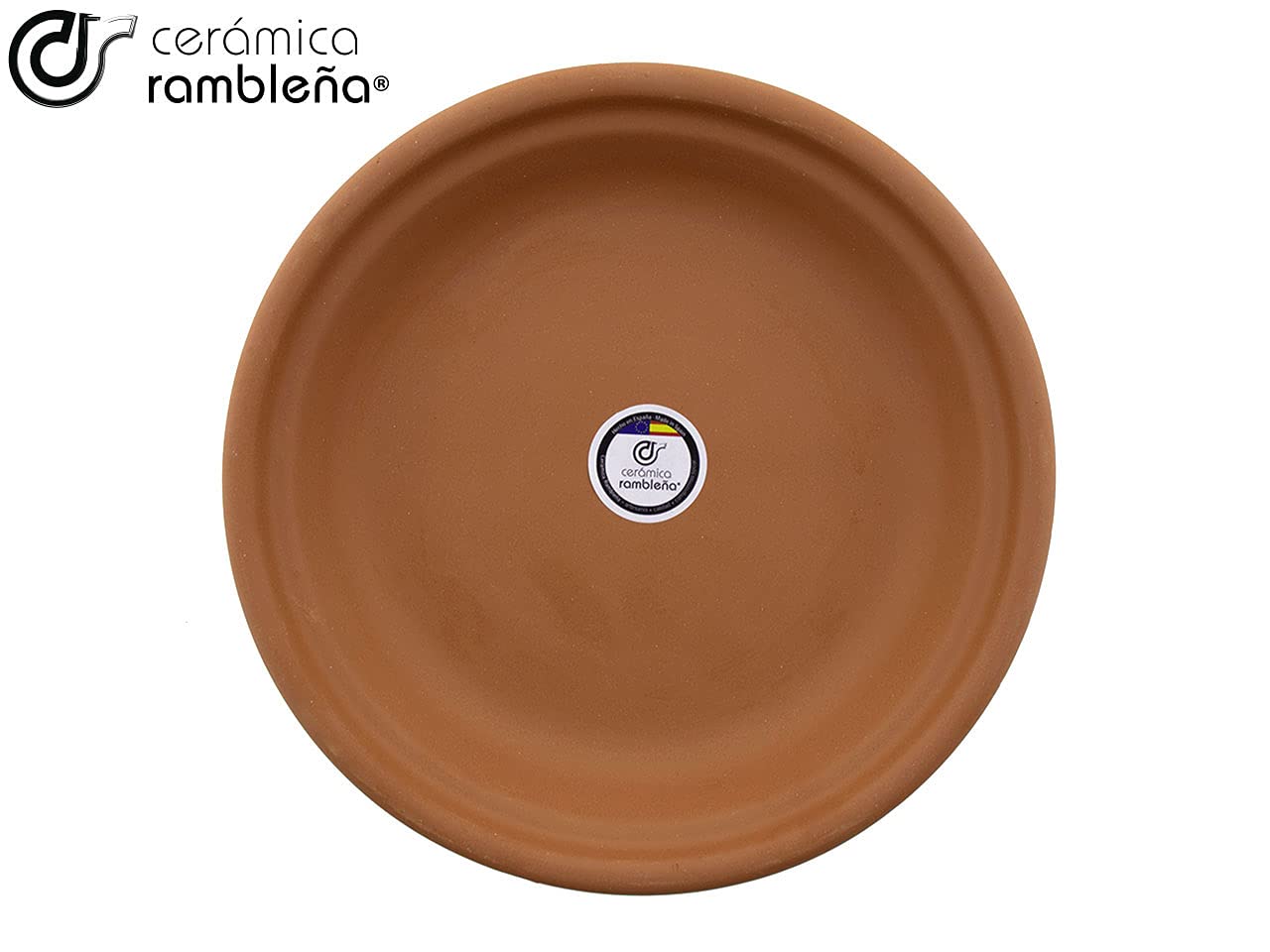 CERAMICZNA RAMBLEÑA | Garnki z czerwonego błota | Duża doniczka | Doniczki ceramiczne | Doniczki zewnętrzne | Talerz do doniczki Pack x3 | Terakota | 20x20x3 cm