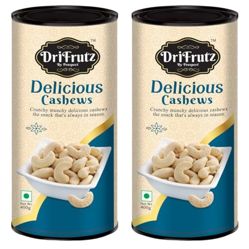 Image of DRIFRUTZ Delicious Cashew W240 | 800g (400g x 2) | Whole Cashew Kernels | Known for Mild Sweetness, Smooth Texture, and Satisfying Bite in Every Handful