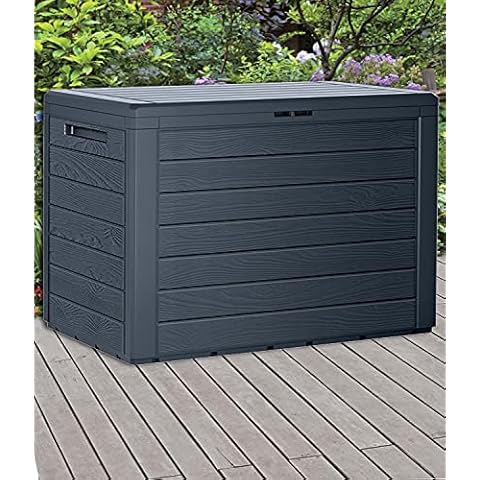 URBNLIVING 190L Anthracite Outdoor Storage Box Cover