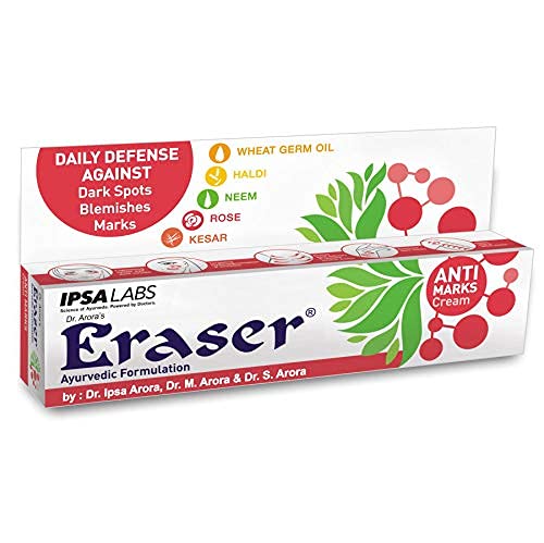Image of Eraser Ayurvedic Anti Marks & Dark Spots Removal Cream - Unisex (25g*3) | with Wheat Germ Oil, Haldi, Neem, Rose, Kesar | Dark Circle | Pregnancy Delivery Marks | Pigmentation, Wrinkles, Blemishes
