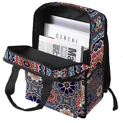 Sac à dos psychédélique multicolore à motif mandala et bretelles souples