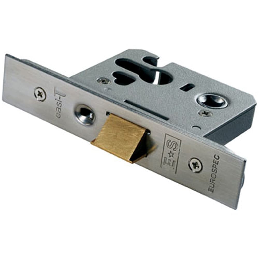 Euro Profile Mortice Cylinder Night Latch Case - 64mm - Satin Stainless Steel