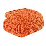 Whale Flotilla Kuscheldecke, Leichte Fleecedecke Sofadecke, Weiche, Warme & Flauschige Waffeldecken für Jede Jahreszeit, 150X200CM, Orange