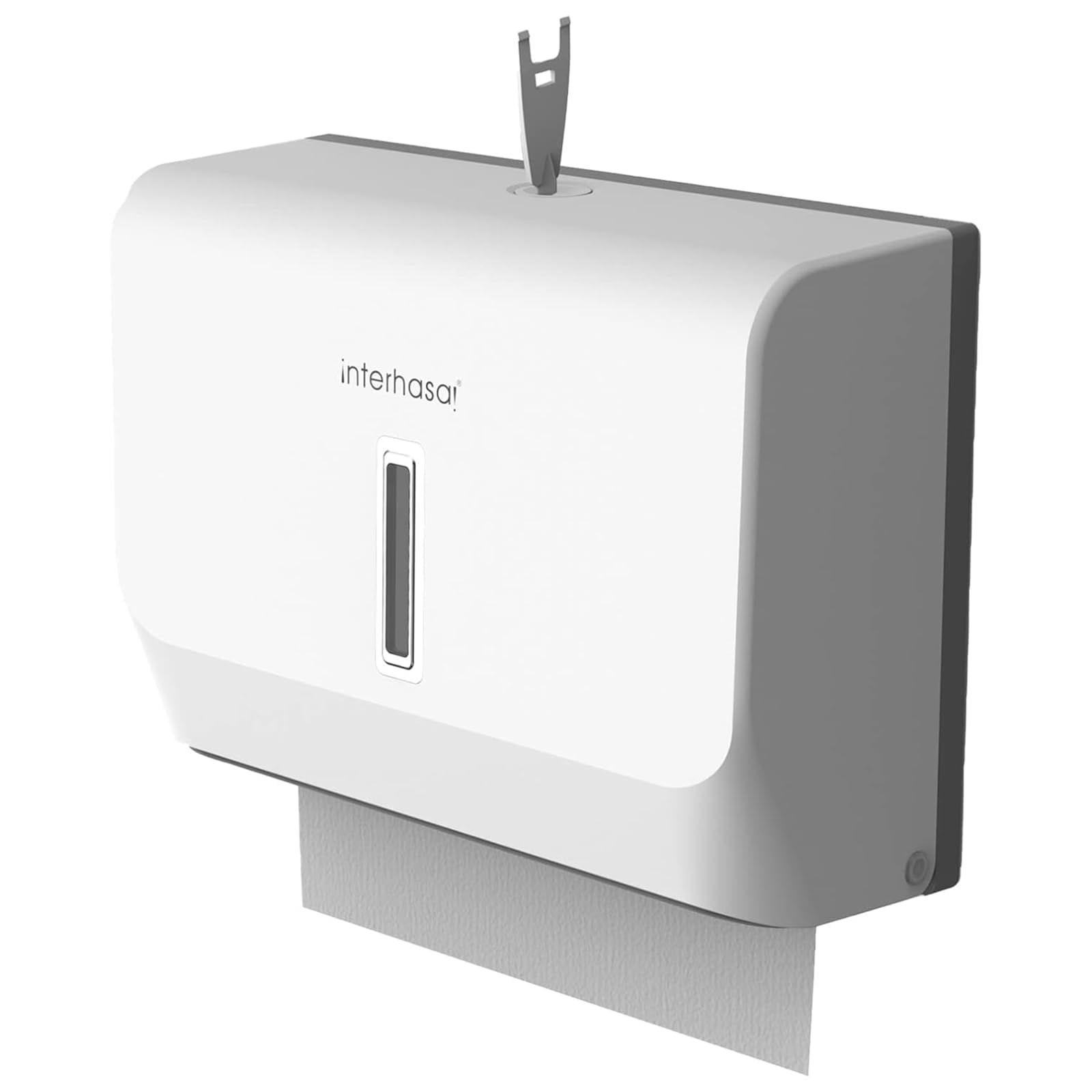 interhasa! Paper Towel Dispenser Wall Mount Multifold/Trifold/M Fold for Commercial Toilet Paper Tissue Holder for Bathroom Kitchen Industry, ABS Plastic, White