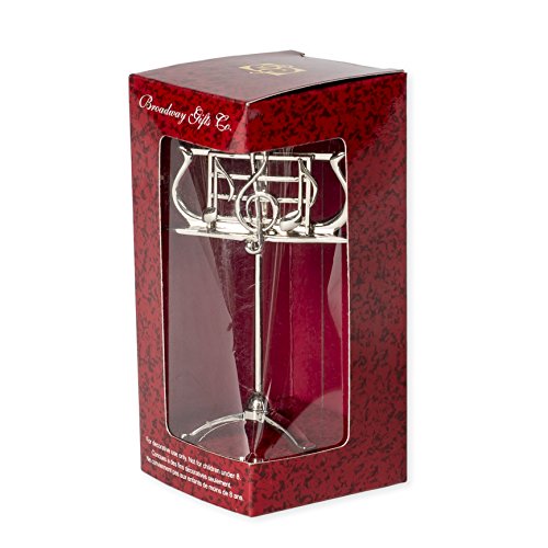 Silver Music Stand Music Instrument Replica Christmas Ornament, Size 3.5 inch