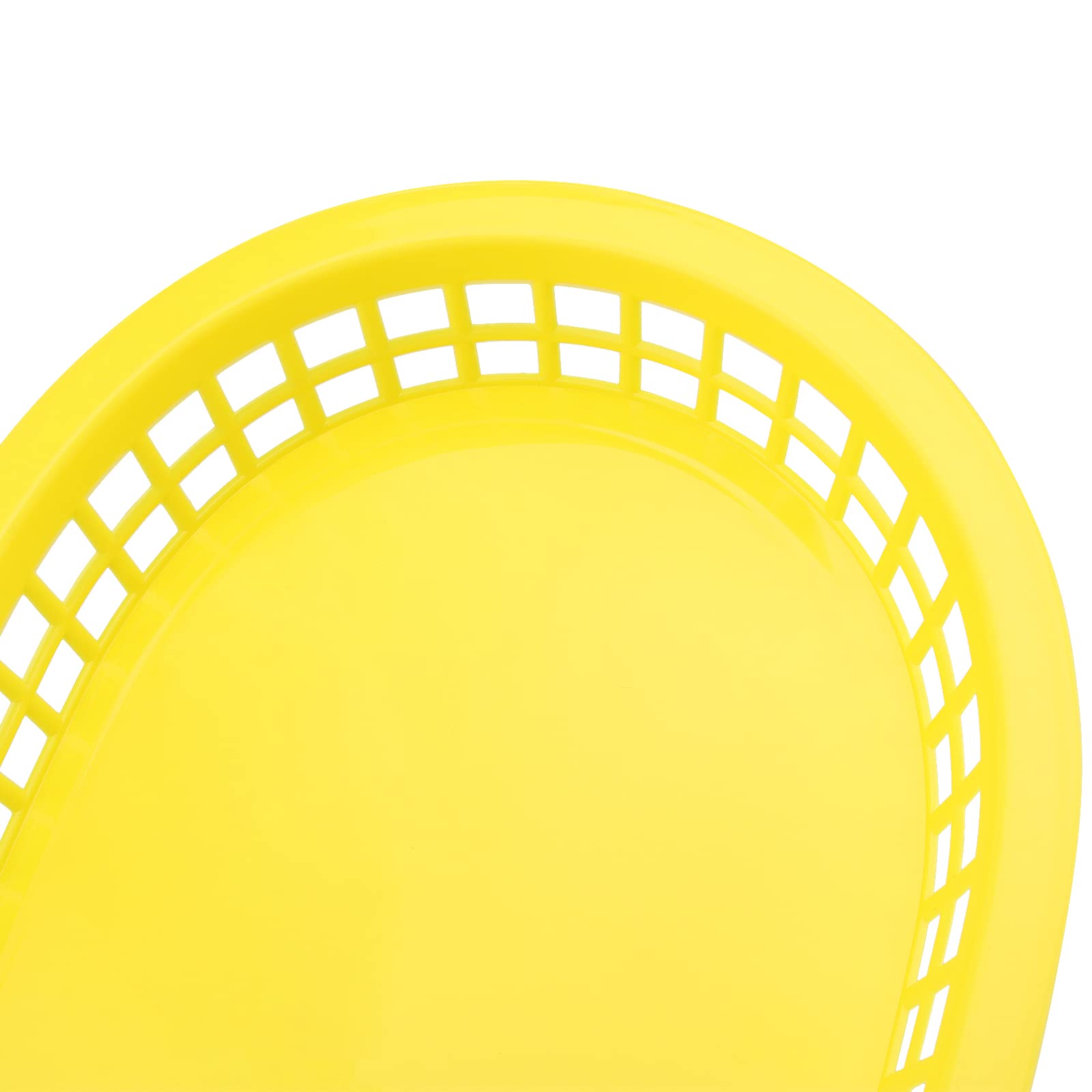 24 Pack Plastic Oval Shape Fast Food Basket for Bread, Hot Dog, Hamburgers, Sandwiches, Fries, BBQs (Yellow, 11" x 7")