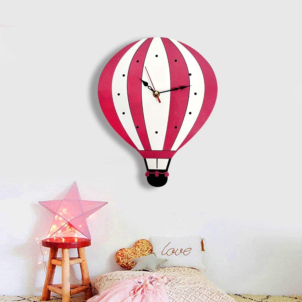 Horloge murale montgolfière en acrylique balancier silencieux pour salon