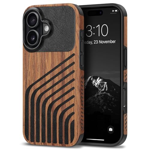 Coque iPhone 17 TENDLIN étui hybride bois et carbone pour éviter les rayures