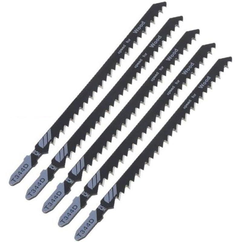 Metal Cutting Jig Blades, 5pcs 6T Jigsaw Blade Cutting Tool Fast Straight Cutting Wood Sheet Panels Extra Long T344D TOP 152mm Woodworking Tool