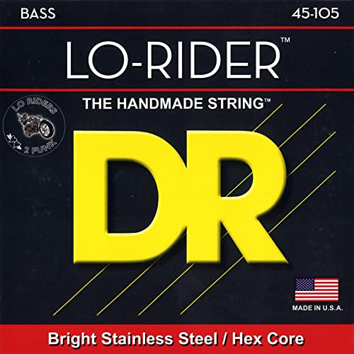 DR String MH-45 Low Rider Jeu de cordes pour guitare basse - Les Beatles, Paul McCartney, John Lennon, RIngo Starr, George Harrison DR String MH-45 Low Rider Jeu de cordes pour guitare basse