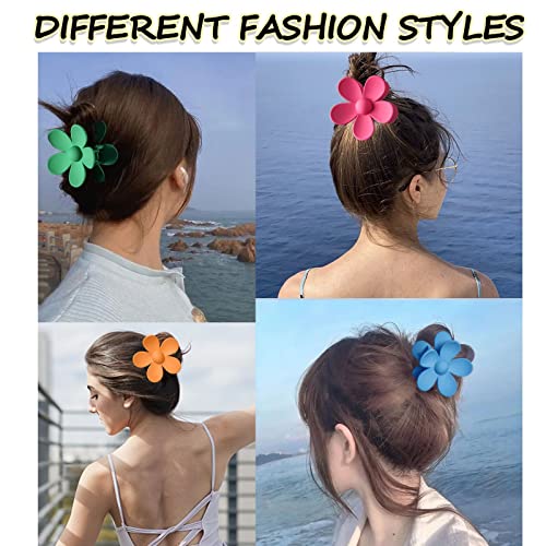 RVUEM-Hair-Claw-Clips-6-PCS-Flower-Hair-Clips-for-Women-Big-Jaw-Clips-Strong-Hold-Non-Slip-Hair-Catch-Clamps-Barrettes-6-Colors-Hair-Accessories-Hair-Clips-for-Thick-Thin-Hair
