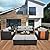 Rattaner Patio Furniture Sets 7 Pieces Outdoor Furniture Sectional Patio Couches Set with Storage Table Light Grey Cushions