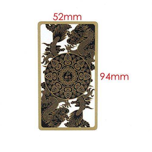 Bneniu Waterproof Transparent Plastic Poker Gold Edge Playing Cards Dragon Pattern #TOP3
