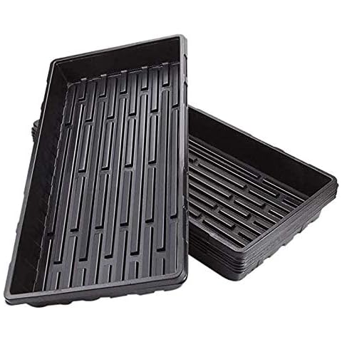 Cratone Thickened Plastic Germination Tray for Seeds Seedlings Hydroponics Plant Tray with No Holes for Greenhouse Black Cover