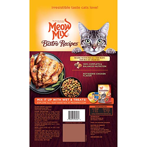 Meow Mix Bistro Recipes Dry Cat Food, Rotisserie Chicken Flavor, 12 Pound Bag - Image 3
