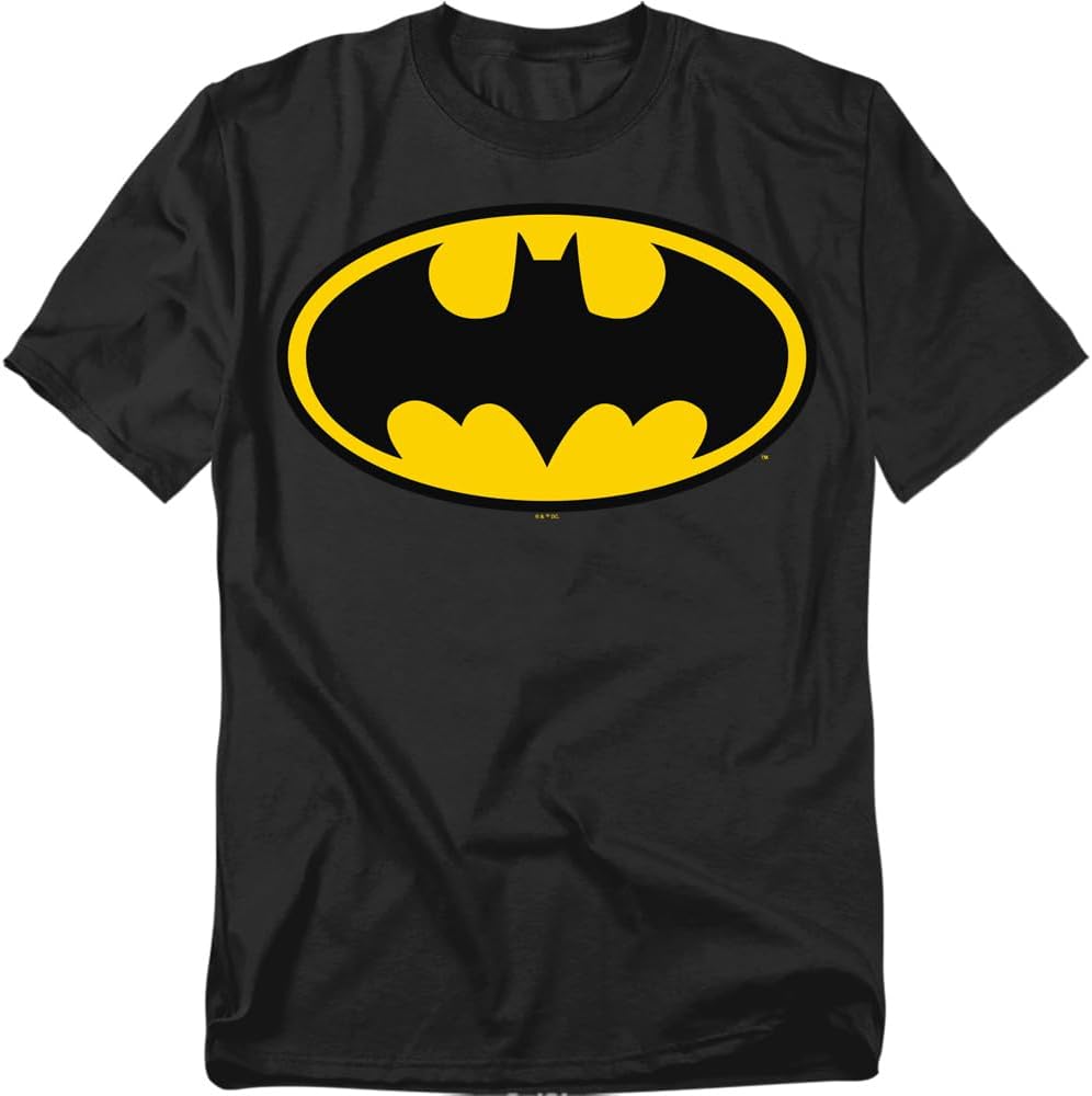 Batman Classic Logo Adult Unisex T Shirt & Stickers Collection