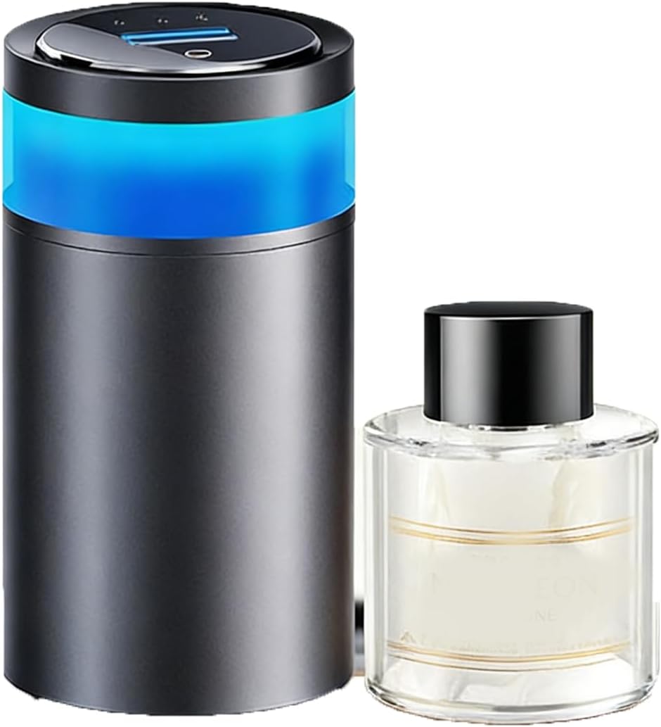 Automatic Car Diffuser with 50ml Refill – Carbon Steel Air Freshener, 60-Day Long Lasting Scent, Quiet 1.2W USB Vehicle Dispenser (（Napoleon Cologne） Diffuser)