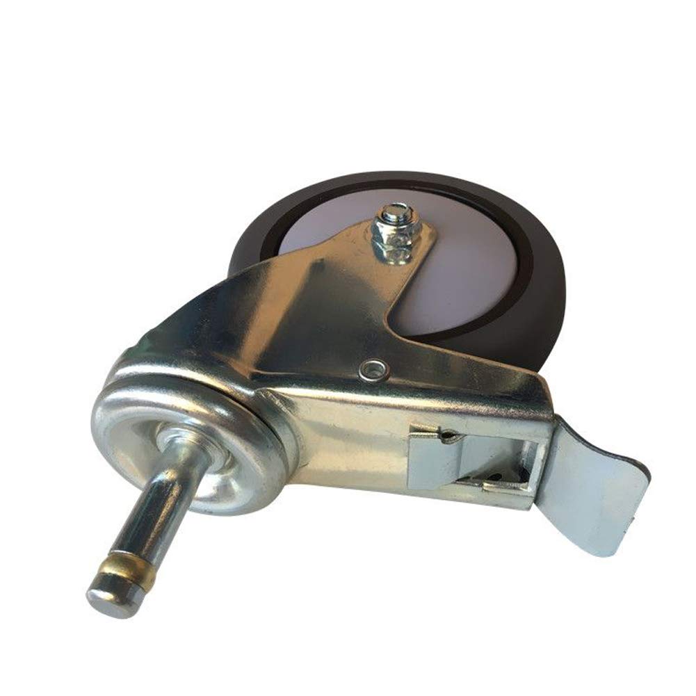 100 mm 4 pulgadas Ruedas giratorias muebles Tallo M11 Con carcasa M15 Silencio Ruedas goma con freno Tarea pesada Soporte de acero inoxidable 400kg Para coche comedor Carro cuna 4 pcs