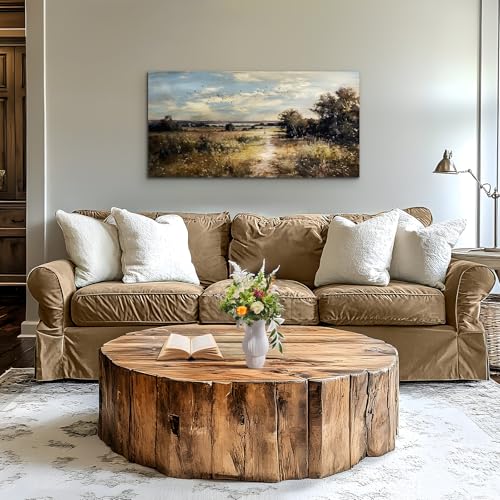 crmotu Landscape Wall Art, Nature Wall Art, Large Wall Decor, Wilderness Path Modern Art Paintings, Vintage Country Scenic Pictures for Living Room Bedroom Kitchen Canvas Prints 20"X40"