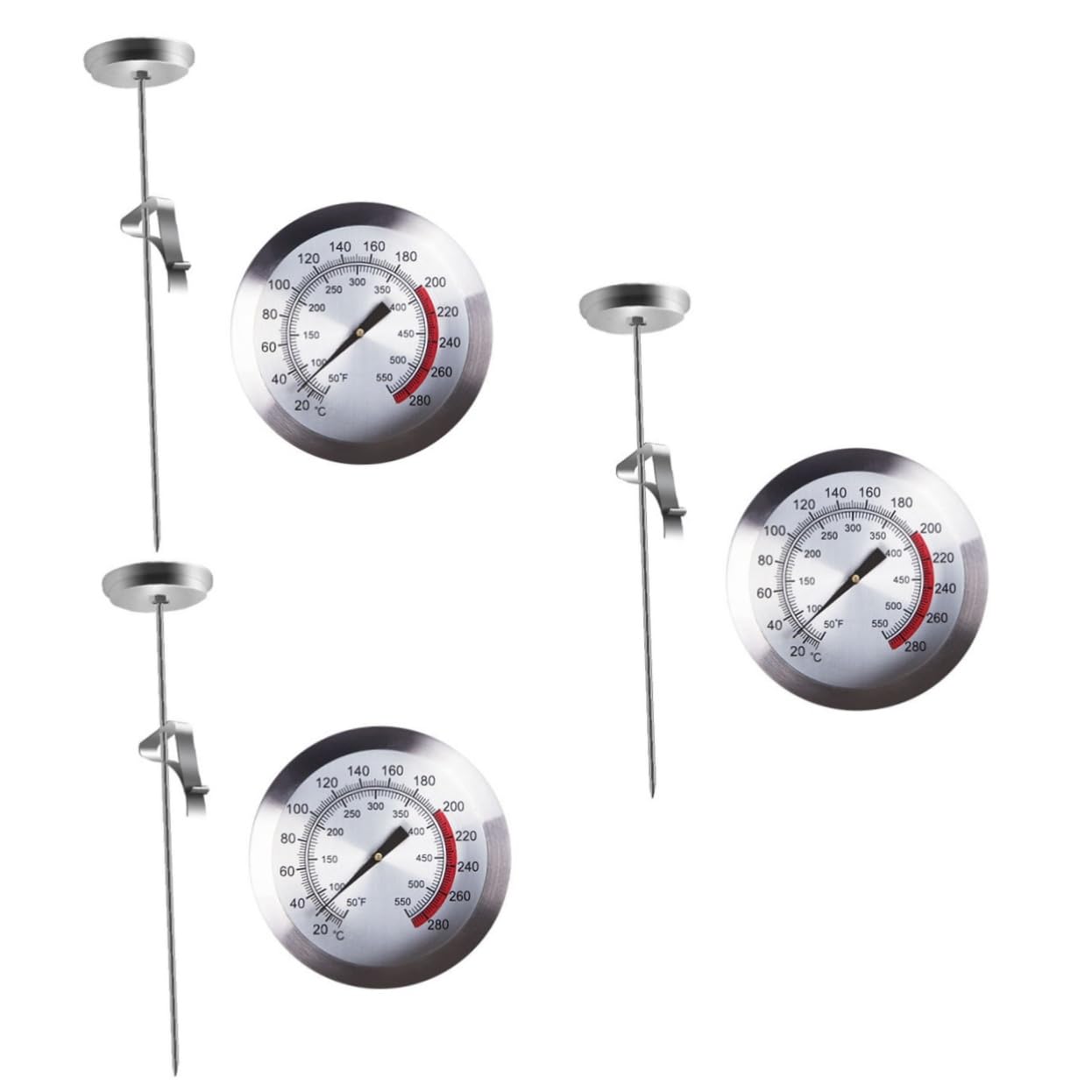 MAGICLULU 3pezzi Termometro Inossidabile Termometro Per Alimenti e Bbq Clip Per Facile Per Pollame e Frittura Precisione e Facilità