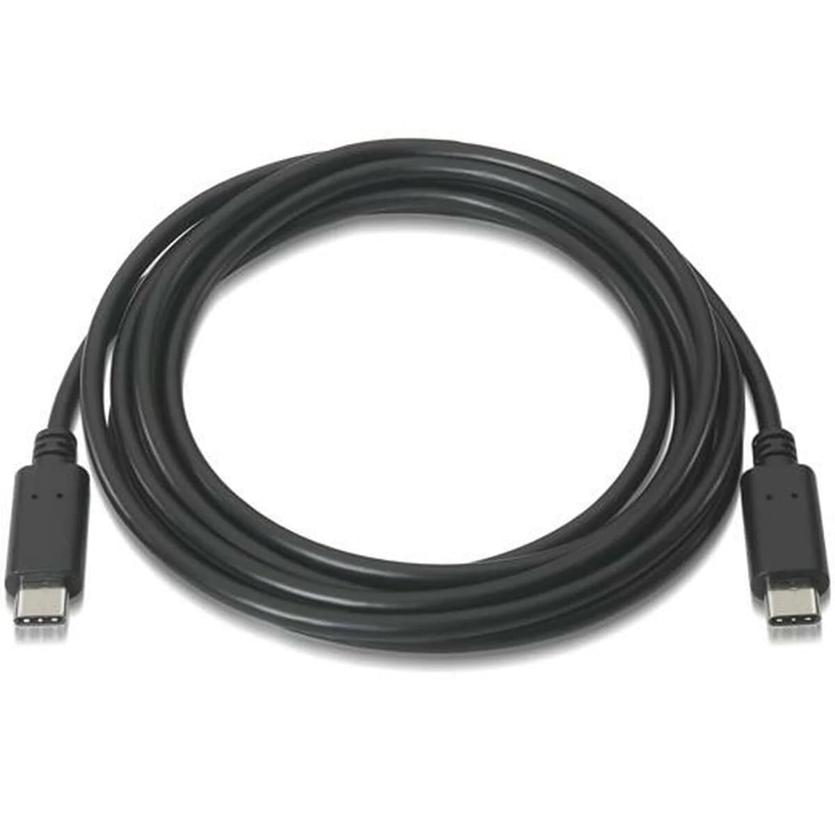 Cable USB 2.0 Tipo-C Aisens A107-0056/ USB Tipo-C Macho - USB Tipo-C Macho/ 480Mbps/ 1m/ Negro