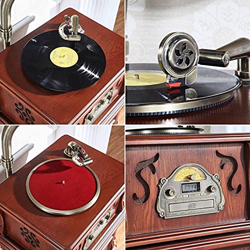 WENQJ Gramophone, Bronze Vintage Classique Rétro Antique Phonographe Gramophone Platine Vinyle Tourne-Disque Haut… - Les Beatles, Paul McCartney, John Lennon, RIngo Starr, George Harrison WENQJ Gramophone, Bronze Vintage Classique Rétro Antique Phonographe Gramophone Platine Vinyle Tourne-Disque Haut… – Image 6