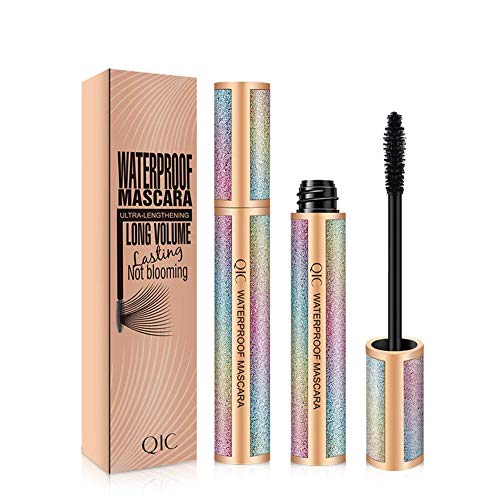 4D Silk Fiber Lash Mascara, Natural Smudge-proof & Waterproof Mascara, Black Thickening Lengthening Mascara No Clumping, Fuller Lashes, Lasting All Day (1 Tube 4D Fiber)
