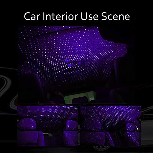 USB Star Night Light, Romantic Car Ceiling Interior Roof Lights, Aevdor Adjustable USB Night Light Projectionfor Bedroom, Car, Party, Ceiling, Plug and Play (Violet Blue)