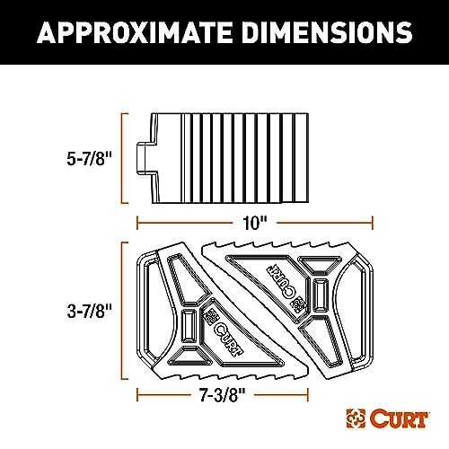 Image of CURT 22802 HD Wheel Chocks 2-Pack with Mounting Bracket
