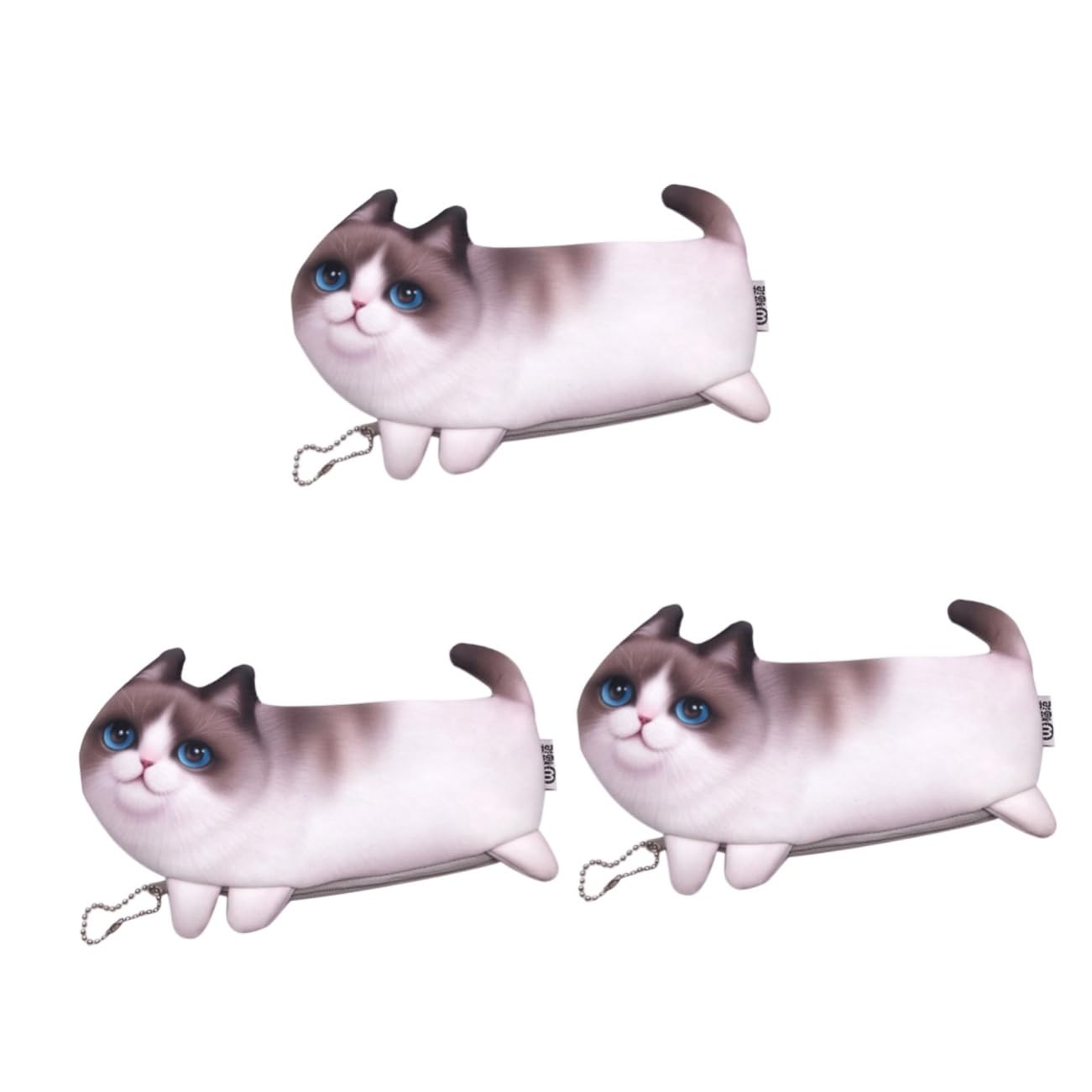 LIFKOME 3piezas Estuche De Lápices Diseño De Gato Bolso De Almacenamiento para Organizador De Papelería para Lápices y Cosméticos