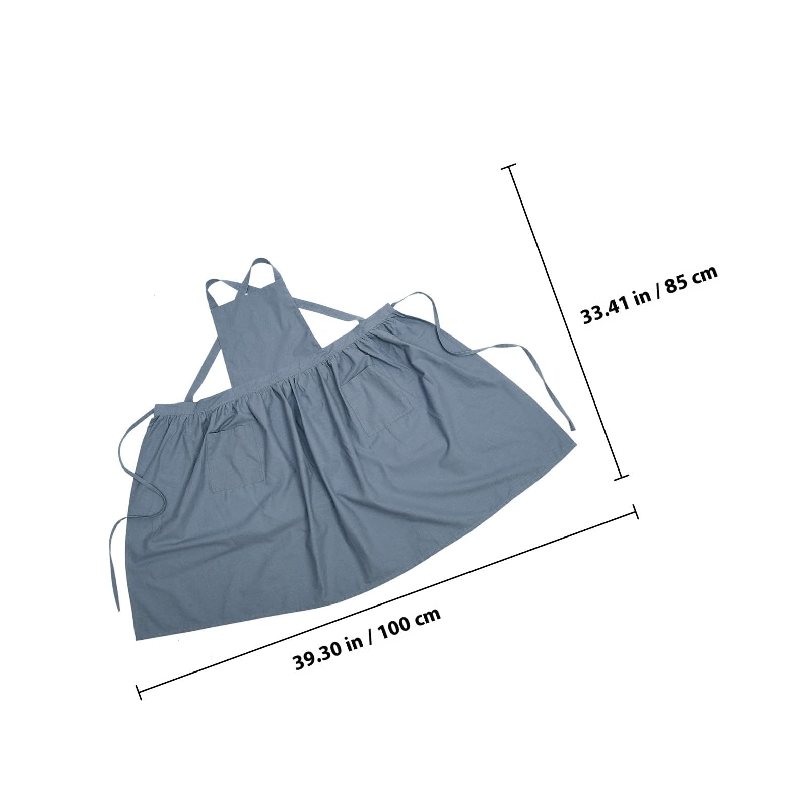 Mipcase Delantal de Algodón y Lino para Mujer Bolsillo Práctico Correa Ajustable para Cuello Tamaño Único Adecuado para Cocina Jardinería y Trabajo Doméstico