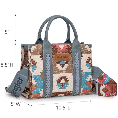 Image of Wrangler Purse Western Aztec Tote Bag Women Top Handle Handbags with Detachable Strap | Western
