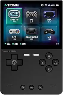 Trimui Brick レトロハンドヘルドゲーム機 A133plus OpenSourceLinuxシステム 3.2インチIPSスクリーン RGBバックライト 64GB 3000mAh大容量 黑