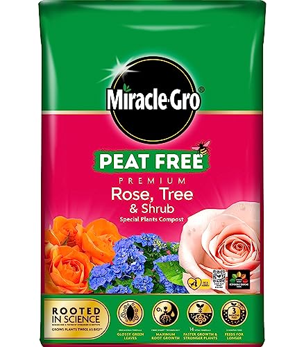 40L Peat Free, Compost for Roses, Trees & Shrubs Multi Purpose Fertiliser for Healthy Growth, Indoor & Outdoor Planting