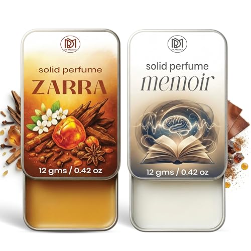 Image of Dr.Mashur Solid Perfume |zarra&Memoir Alcohol Free Wax Perfume Balm, Long Lasting | Pocket Tin 12g, Pack Of 2| Non Greasy Smooth Glide, Travel Friendly Men And Women