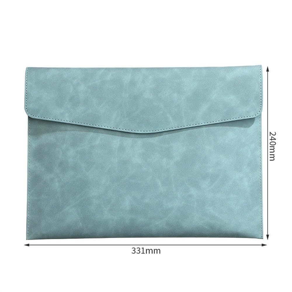 Porte-Documents Enveloppe Pochette de classement Portable en Cuir A4 for Organisateur données(Bleu)