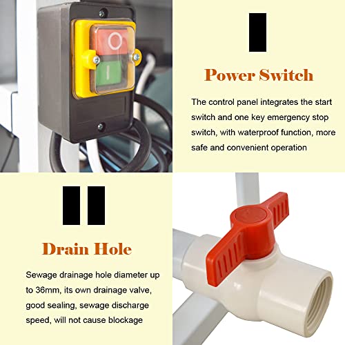 INTBUYING Semi-Automatic Egg Washer Machine with Brush Fresh/Duck/Goose/Potato Egg Cleaner Scrubber 1500-2000 Eggs/Hour Surface Cleaning Commercial Egg Cleaning Tool 110V