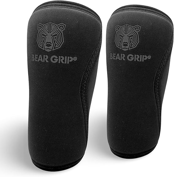 BEAR GRIP 7mm Knee Sleeves (Pair) for Weightlifting and Squats - XXL