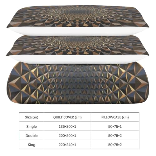 Ensemble de housse de couette Honeycomb Figure avec impression 3D durable pour grand lit King - 6