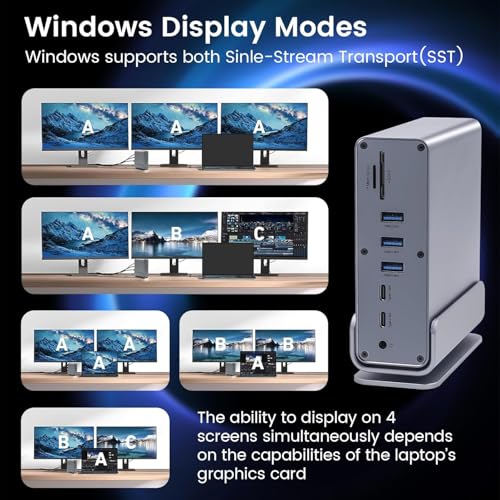 Image of ETZIN USB C Docking Station Dual /Triple Monitor, 16 in 1 USB C Hub Multiport Adapter with Dual 4K HDMI /DisplayPort /7 USB Ports /100W PD /Audio /SD /TF /Ethernet, Docking Station for Windows.EPL-1568A