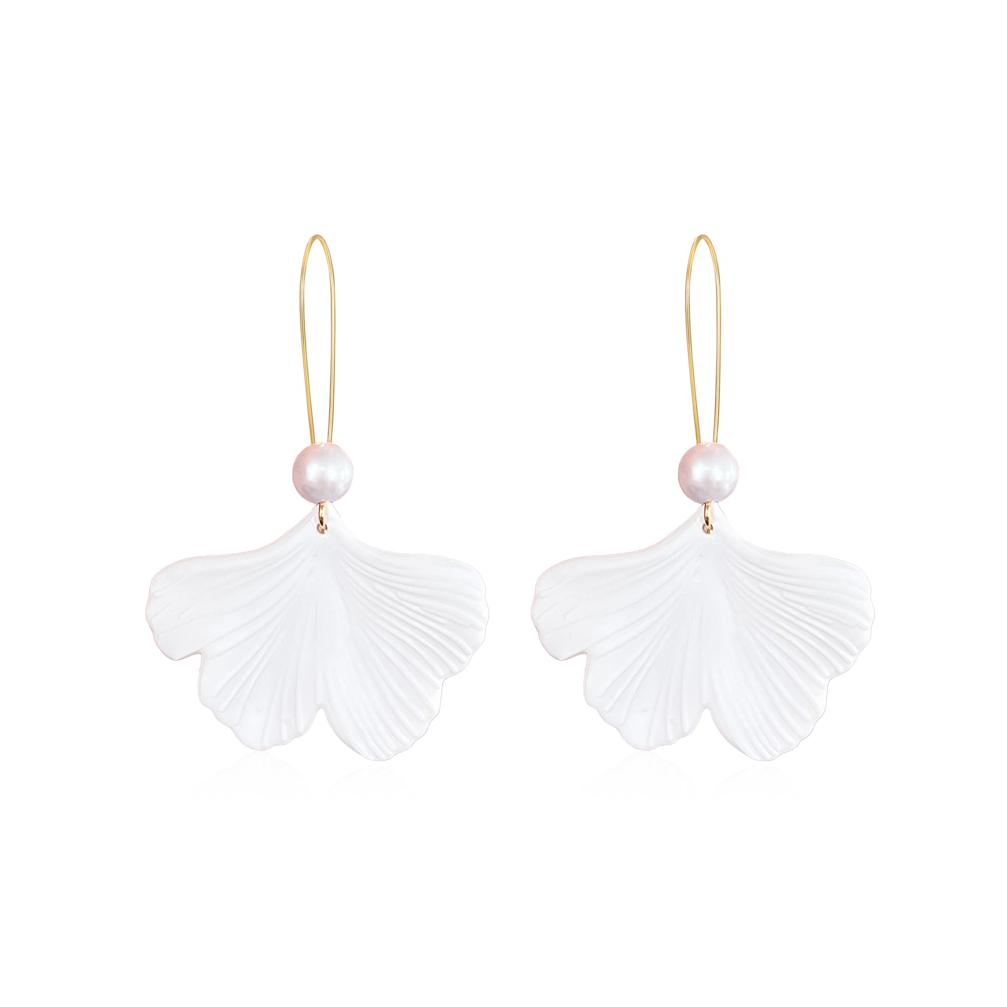 GBAHFY Boho Rose Petal Pearl Dangle Resin Earrings Long Drop Acrylic Tiered Flower Earrings Statement Exaggerated Floral Tassel Earrings for Women