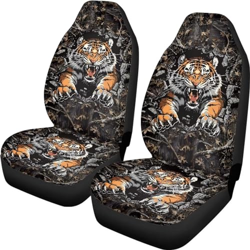 Housses de siège de voiture camouflage tigre pour berline et camion 52X138cm