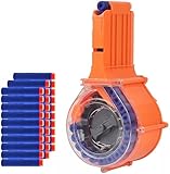 25 Round Drum Magazine for Nerf N-Strike Elite Series with 30 Refill Foam Darts Compatible with Nerf N-Strike Elite Series Blasters