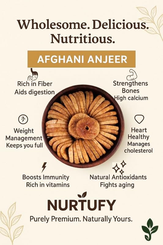 Image of Nurtufy Premium Afghani Anjeer 500 gm | Natural Soft & Sweet Anjeer Fig | Rich in Vitamins, Fiber, Calcium & Iron | Healthy Anjir Snack