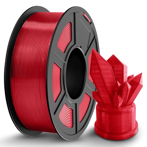 Image of TECBEARS PETG Filament 1.75mm 1KG, 3D Printer Filament PETG, Strong Toughness, 1KG(330M) Filament High Precision, Dimensional Accuracy ±0.02mm,Transparent Red