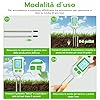 Mcbazel Tester del Suolo 5 in 1, Misuratore per Giardinaggio e Agricoltura, misura pH, Fertilità del Suolo, Umidità, Temperatura e Luce, Sistema a Doppia Sonda con Display LCD, Misuratore del Suolo