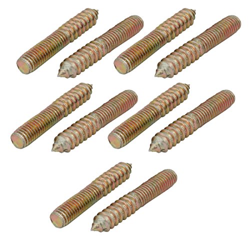Aexit M10x60mm Carbon Home Hardware Steel Zinc Plated Hanger Bolt 10pcs Model:61as91qo309